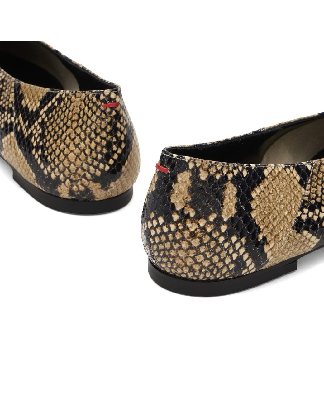 Aeyde Metallic Moa Snake Print Pointed Toe Flats
