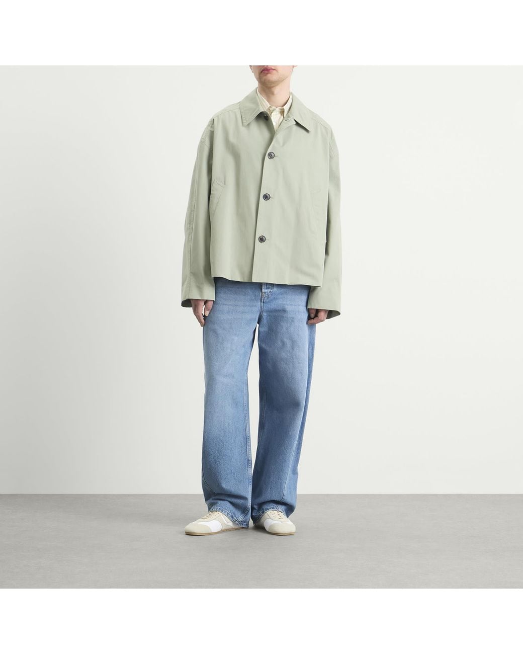 Dries Van Noten Green Washed Heavyweight Cotton Jacket for men