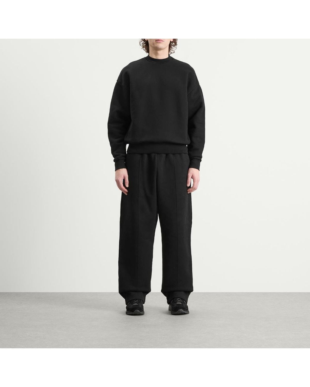 MKI Miyuki-Zoku Black Superweight Wide Leg Joggers for men