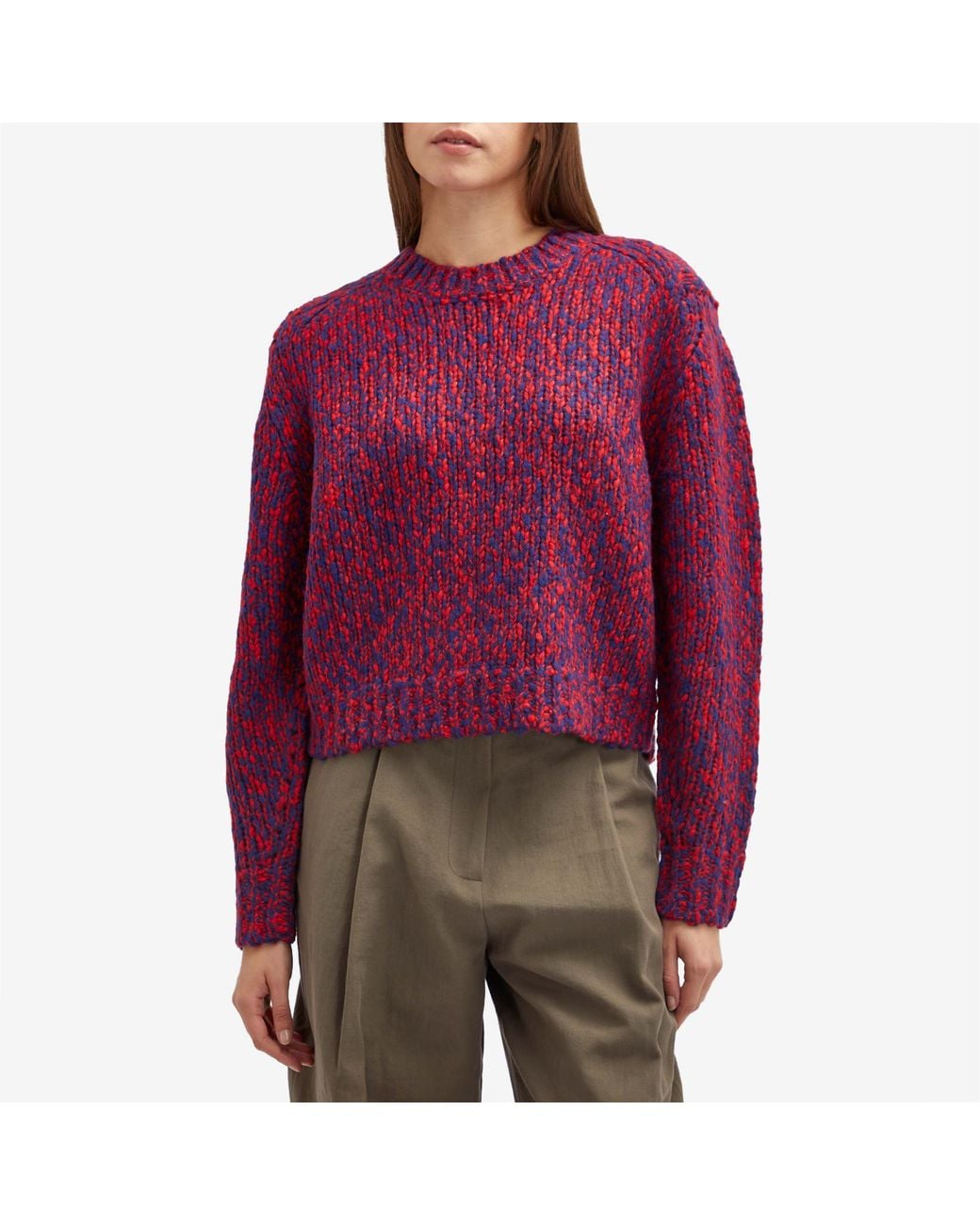 Closed Purple Cropped Crew Neck