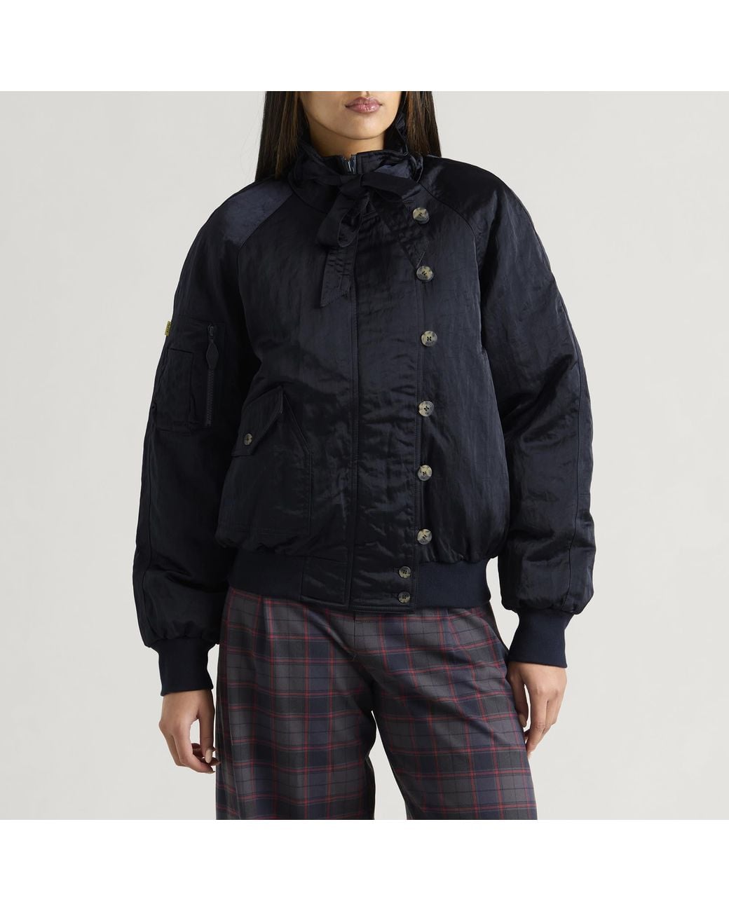 Damson Madder Blue End. X Joanie Bomber Jacket