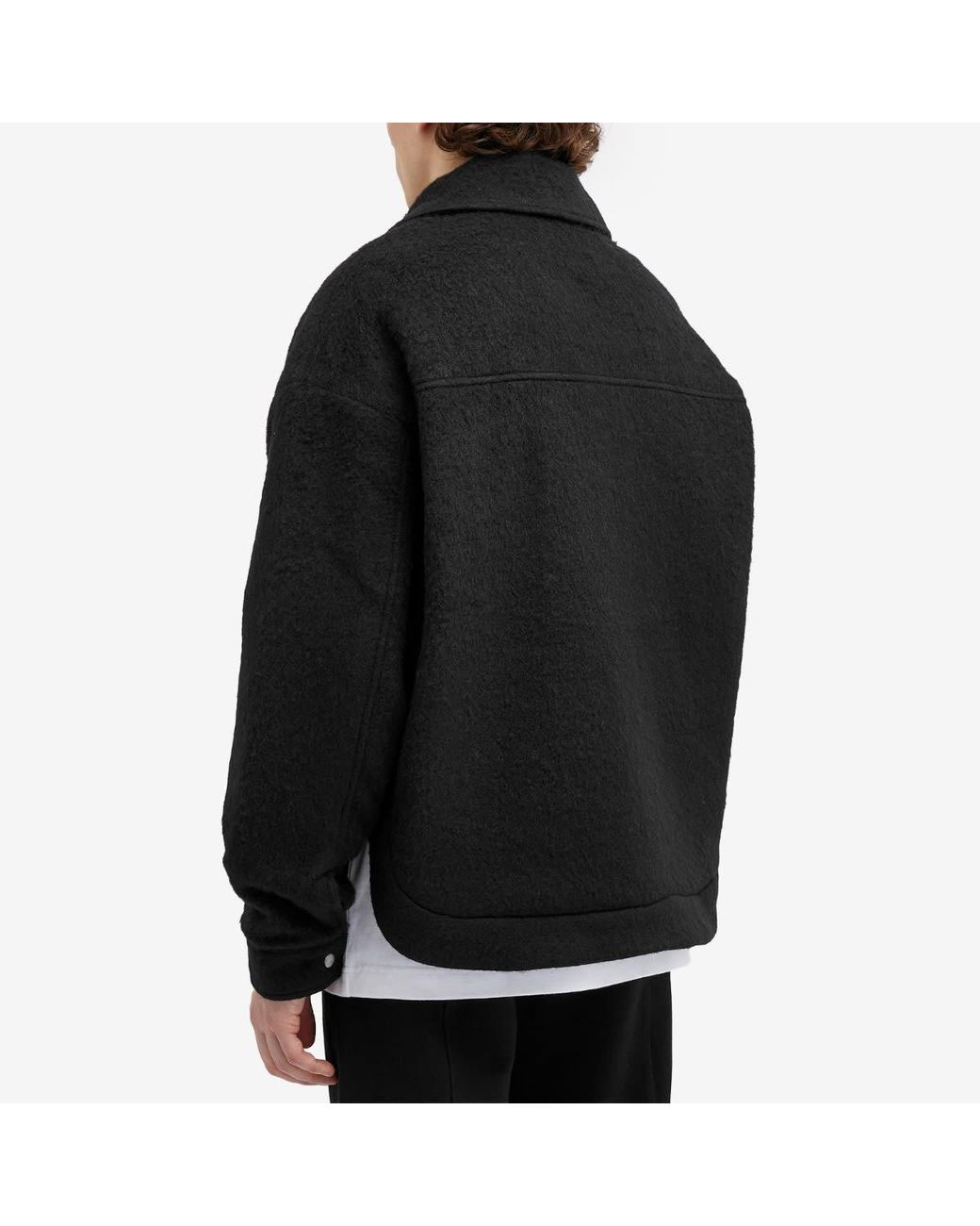 Cole Buxton Wool Overshirt in Black for Men | Lyst