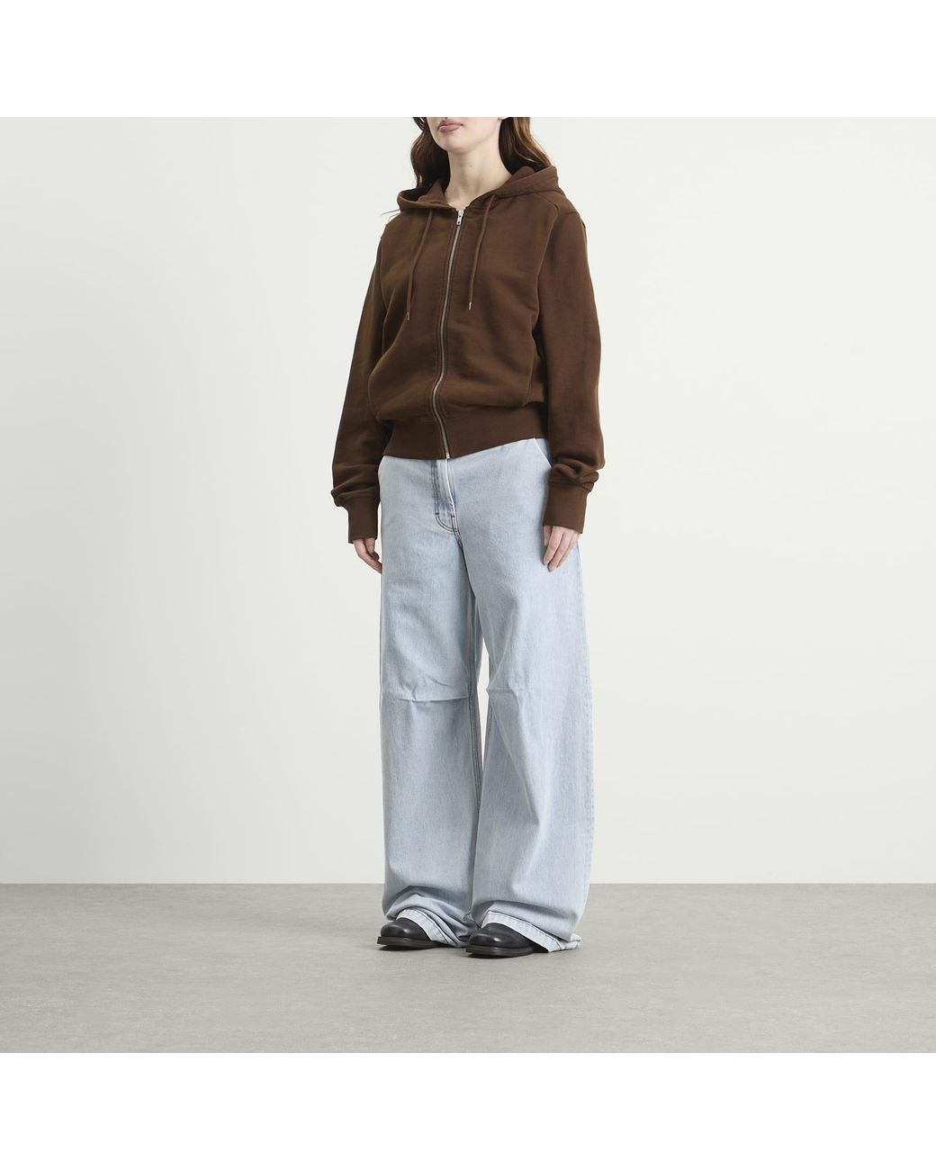 Entire studios Brown Slim Zip Up Hoodie