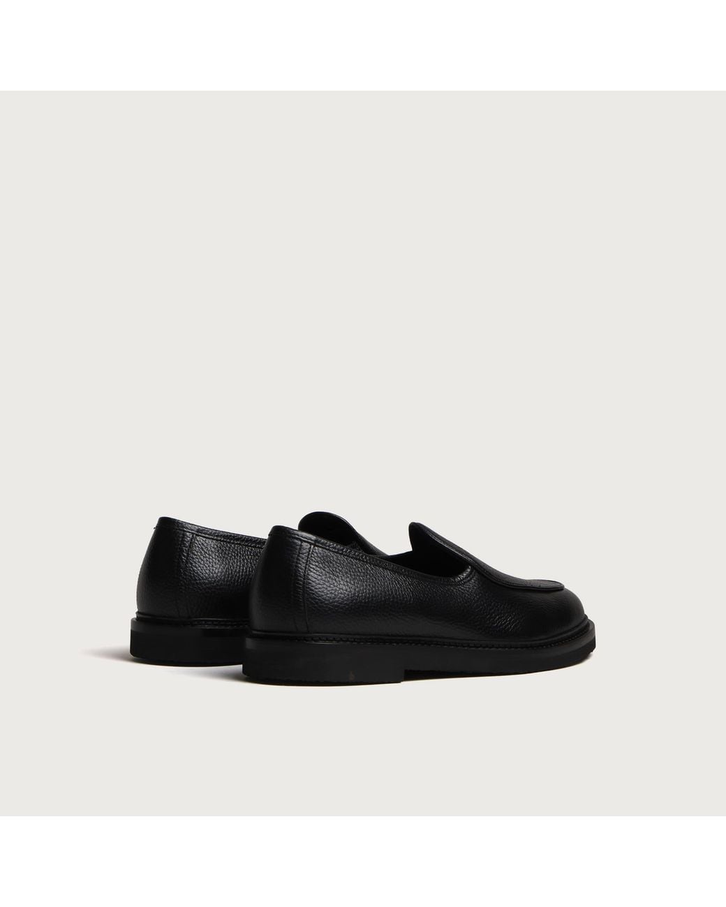 Jacques Soloviere Black Alexis Grain Loafer for men