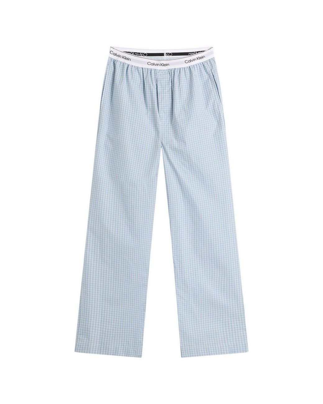 Calvin Klein Blue Cotton Poplin Sleep Pant for men