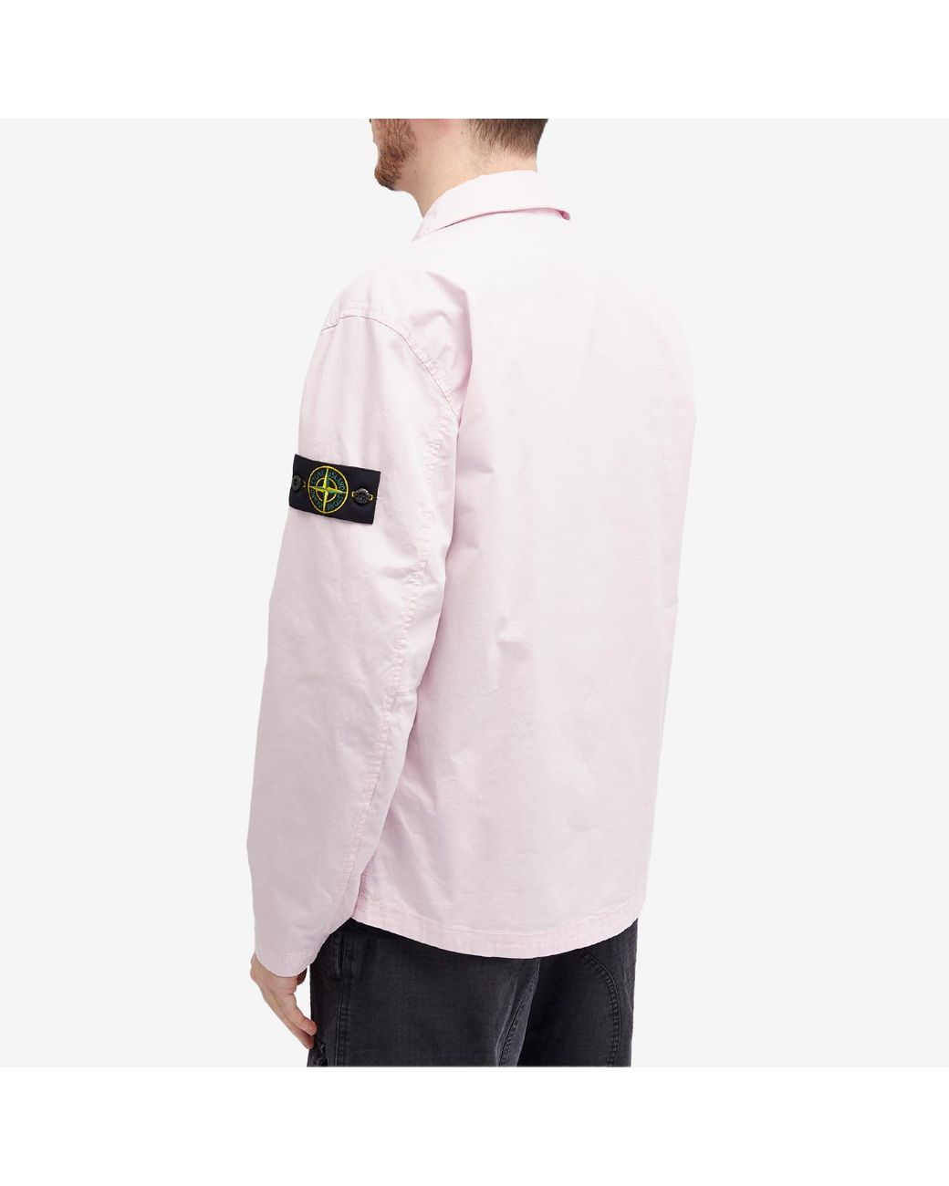 Stone Island Supima Cotton Twill Stretch-Tc Zip Shirt Jacket in