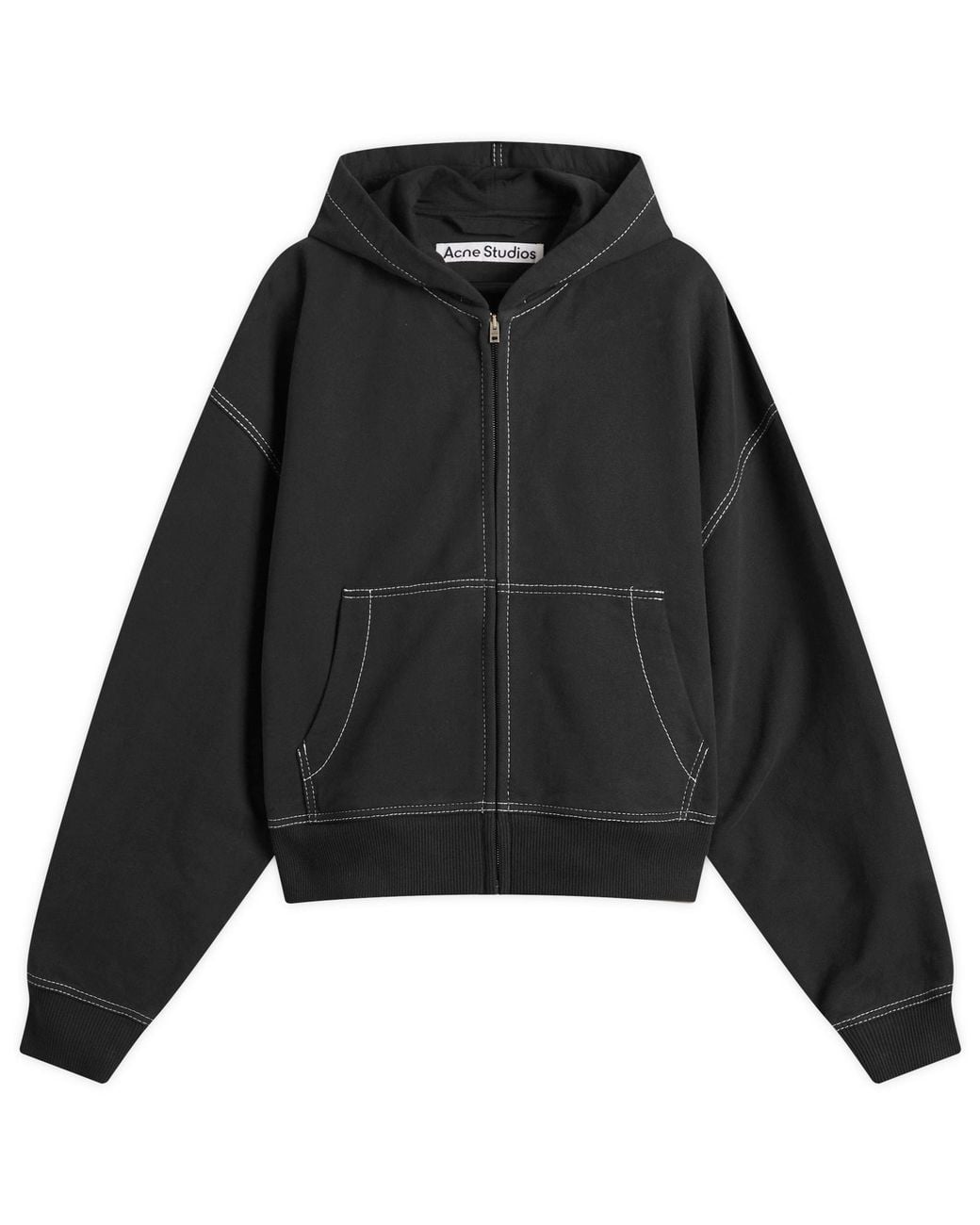 Acne Studios Foscar H U Zip Autograph Logo Zip Hoodie in Black for