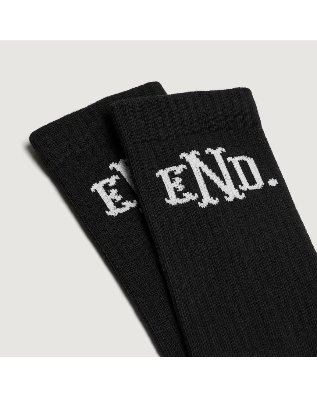 END. Black Monogram Sock