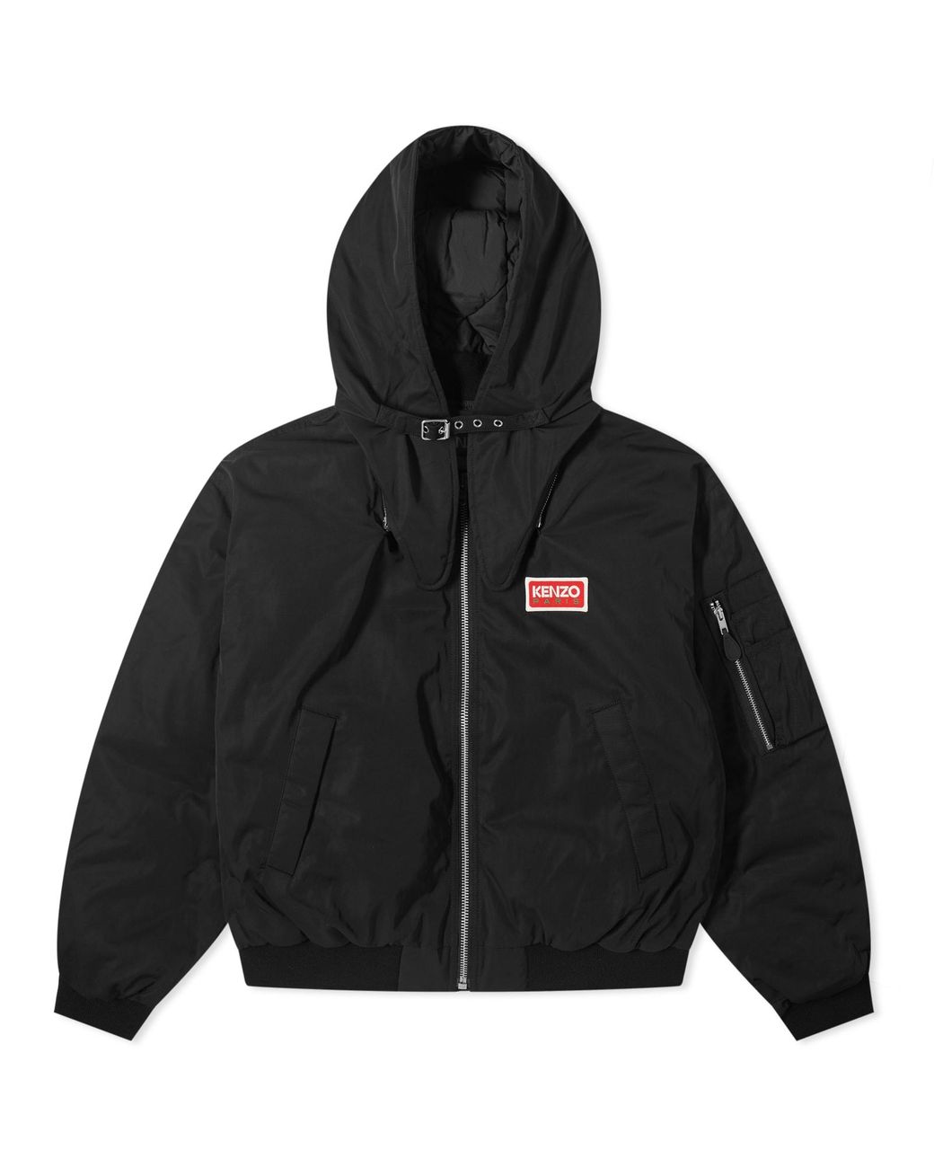 KENZO Hooded Short Parka Jacket in Black for Men | Lyst UK