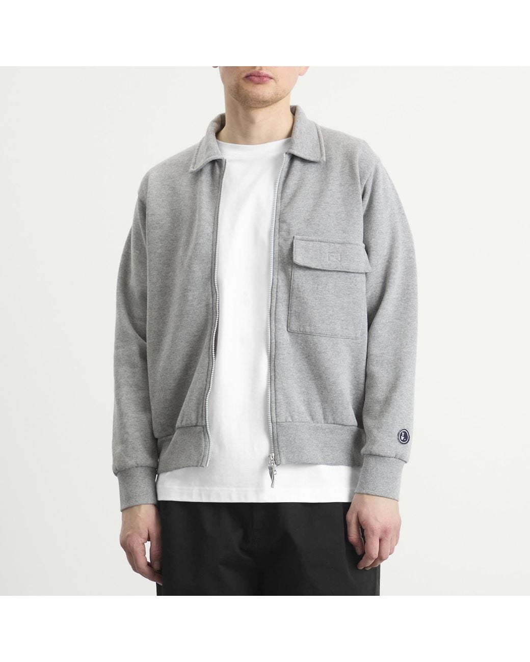 Universal Works Gray Tylerzip Sweat Jacket for men