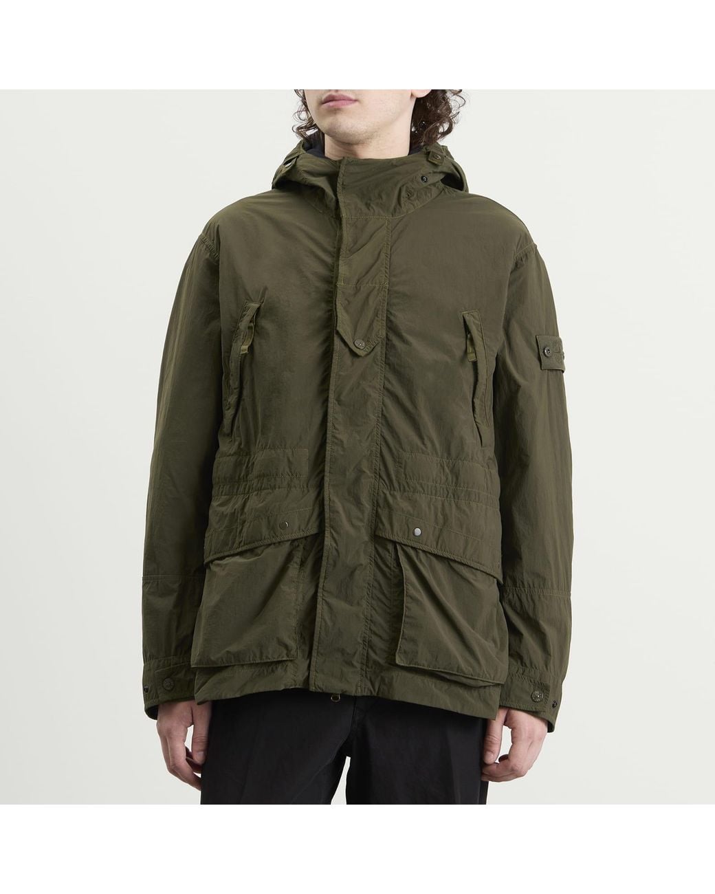 Stone Island Green Ghost Nylon Smerigliato Parka for men