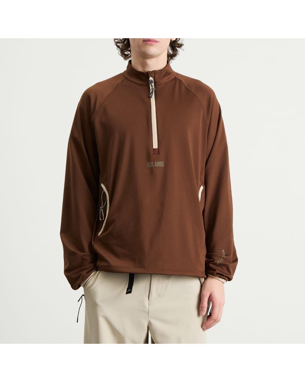 KA_YO_Prototype Brown Half Zip Base Layer for men