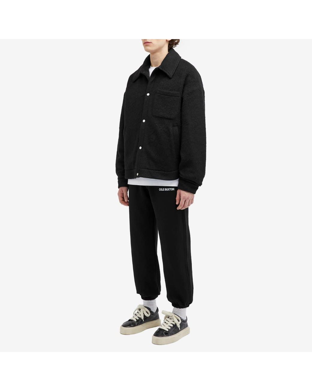 Cole Buxton Wool Overshirt in Black for Men | Lyst