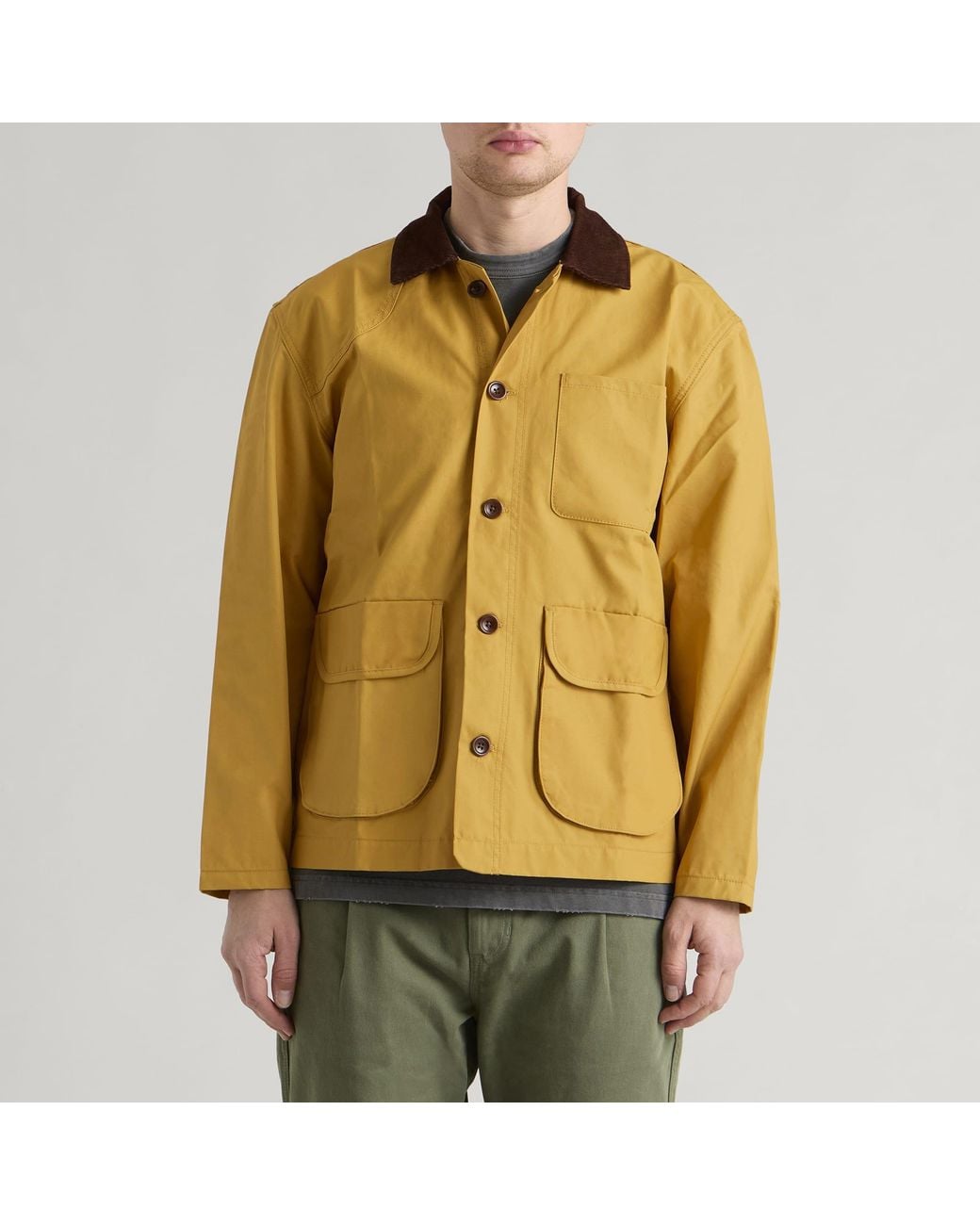 Service Works Yellow Waxed Barn Coat for men