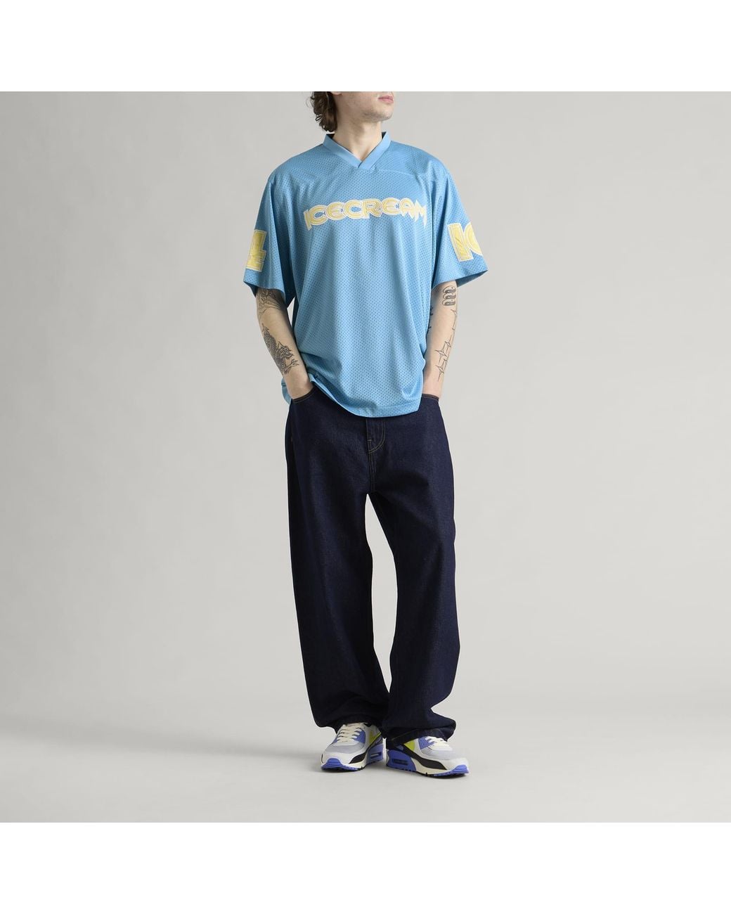 ICECREAM Blue Ic Football Top for men