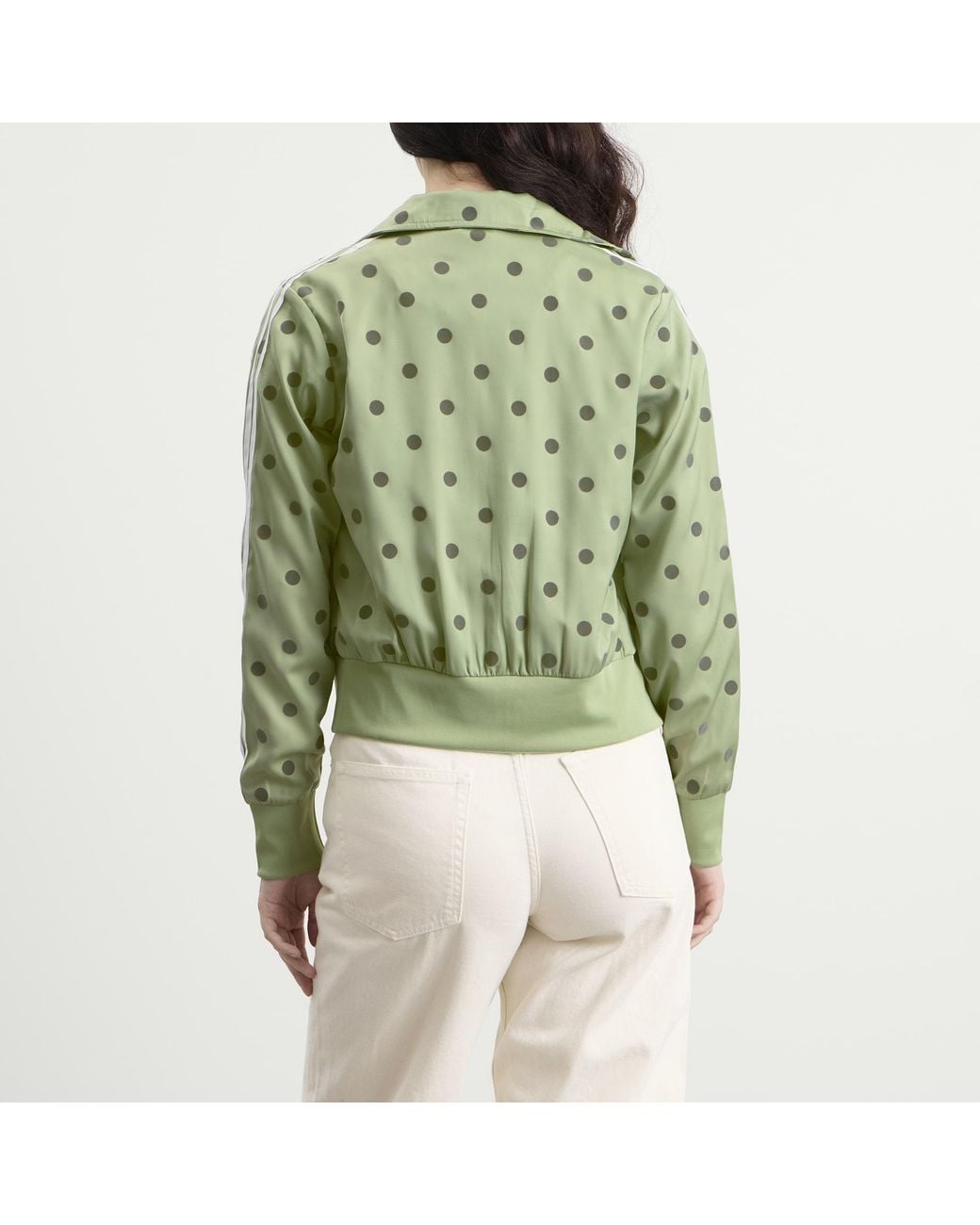 Adidas Green Satin Polka Dots Track Top