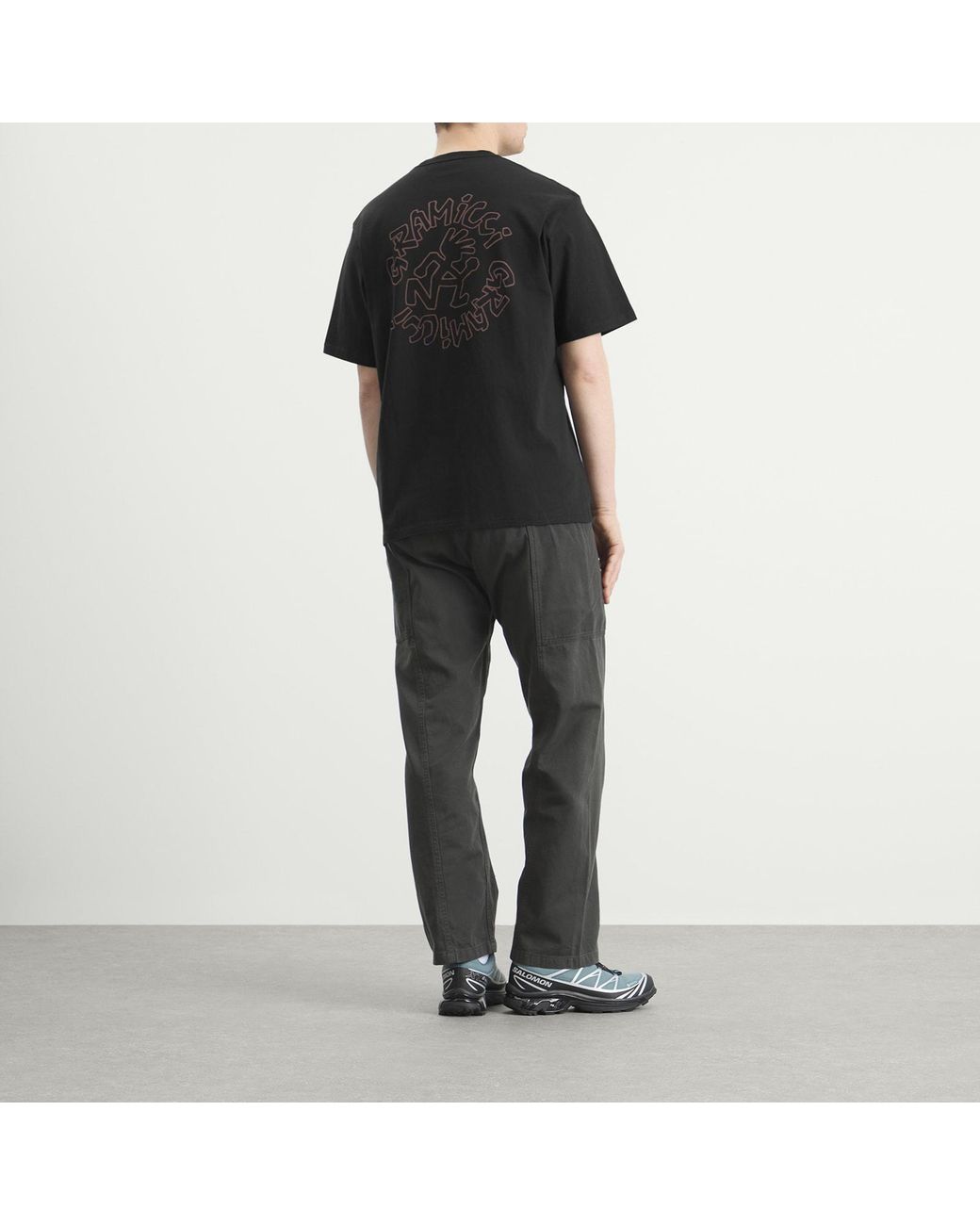 Gramicci Black One Point Logo T-Shirt for men