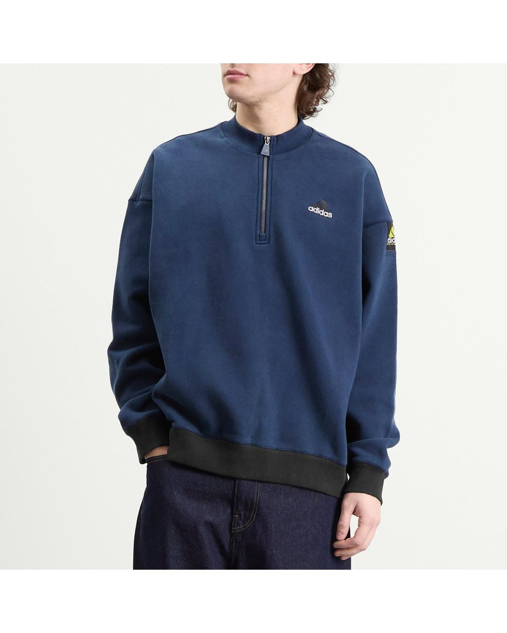 Adidas Blue Eqt Half Zip Top for men