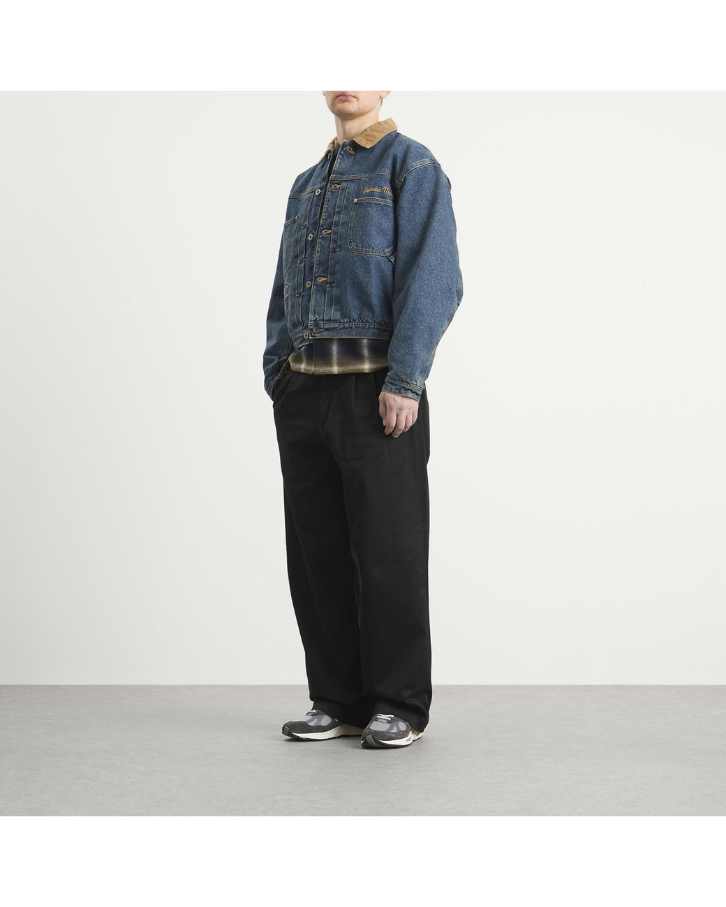 Human Made Black Double Pleated Wide Chino Pants for men