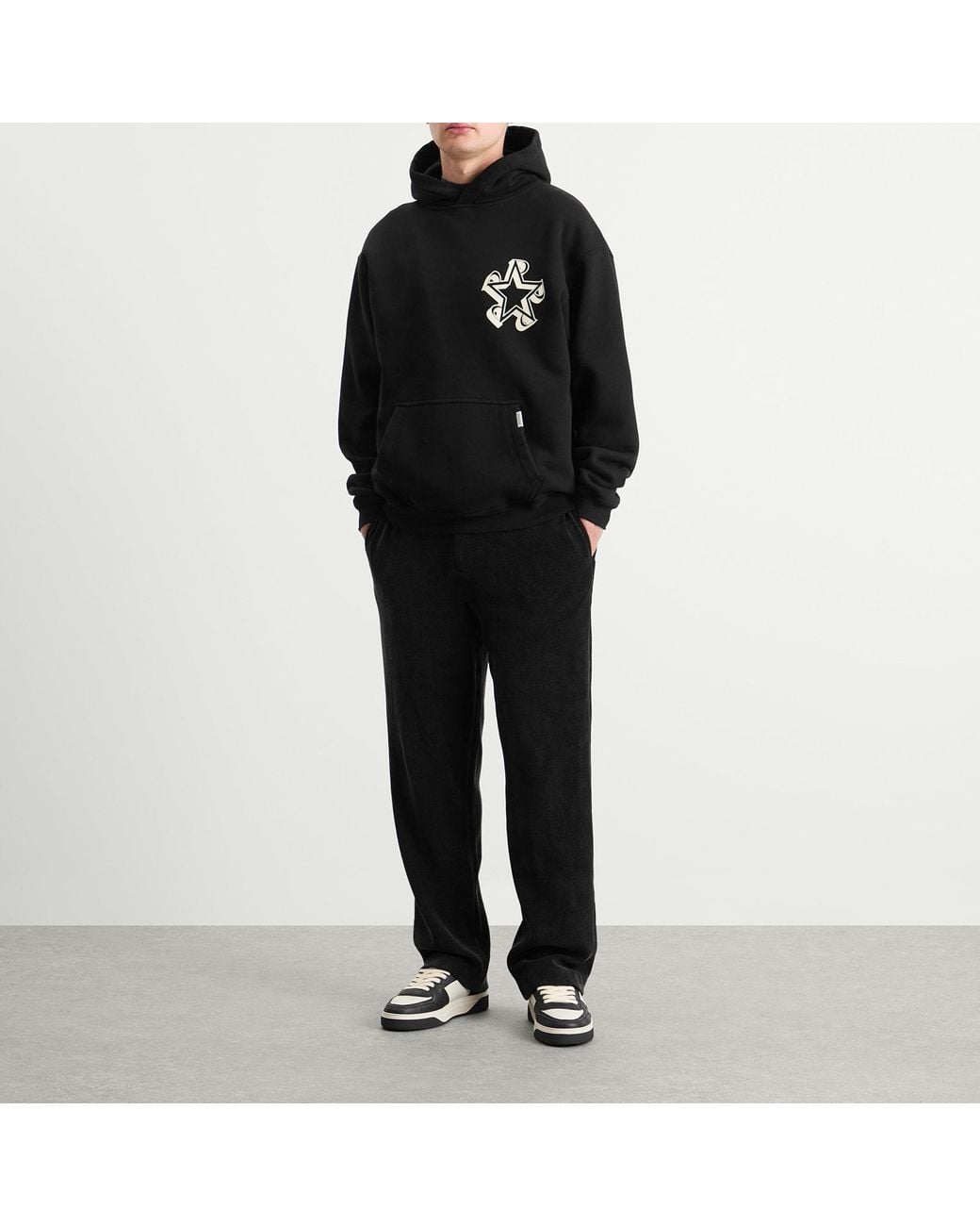 Represent Black Ribbed Hybrid Pant for men