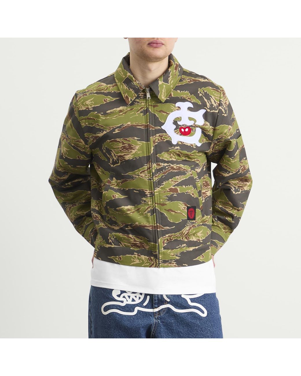 Tiger Blend In ICECREAM Tiger Stripe Work Jacket in Green for Men | Lyst