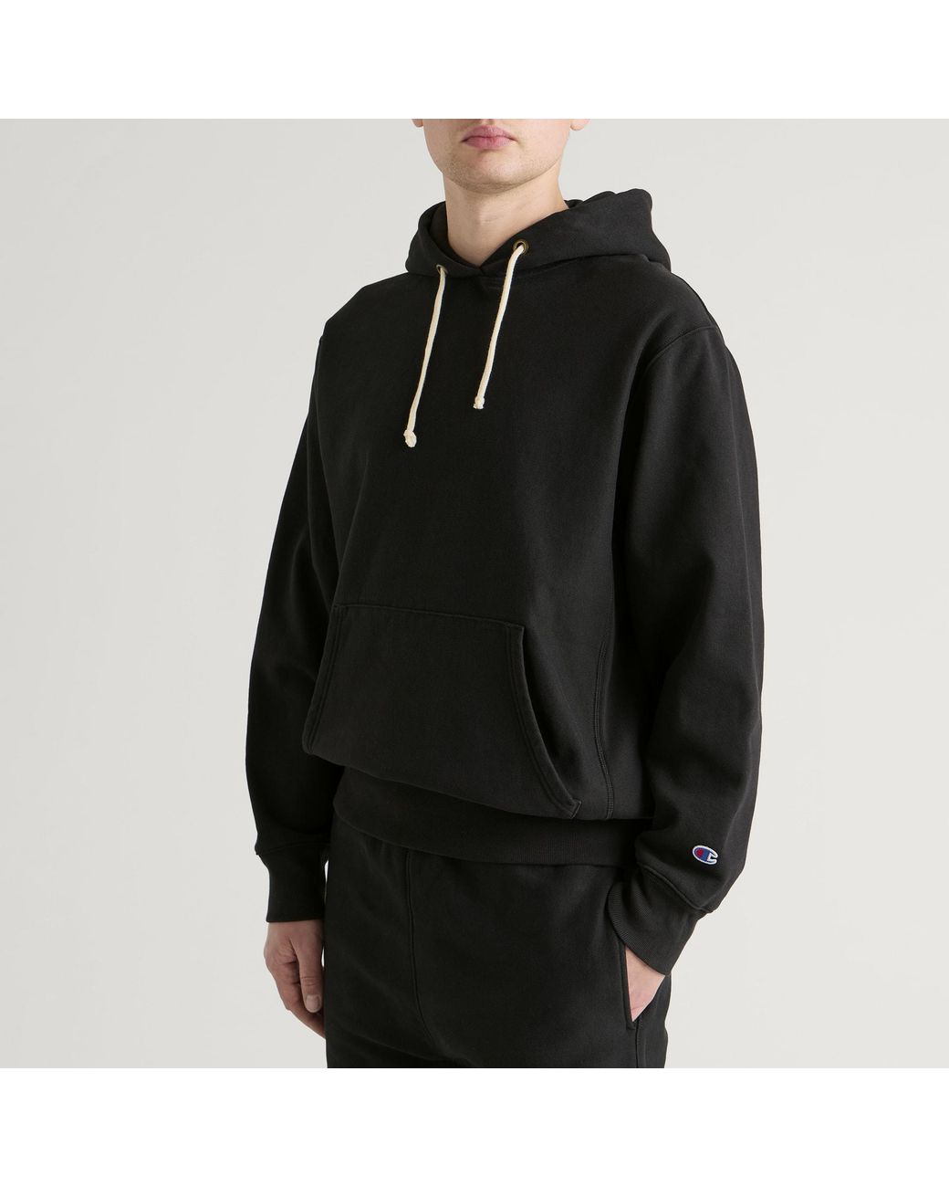 Champion Black Reverse Weave Relaxed Hoodie for men