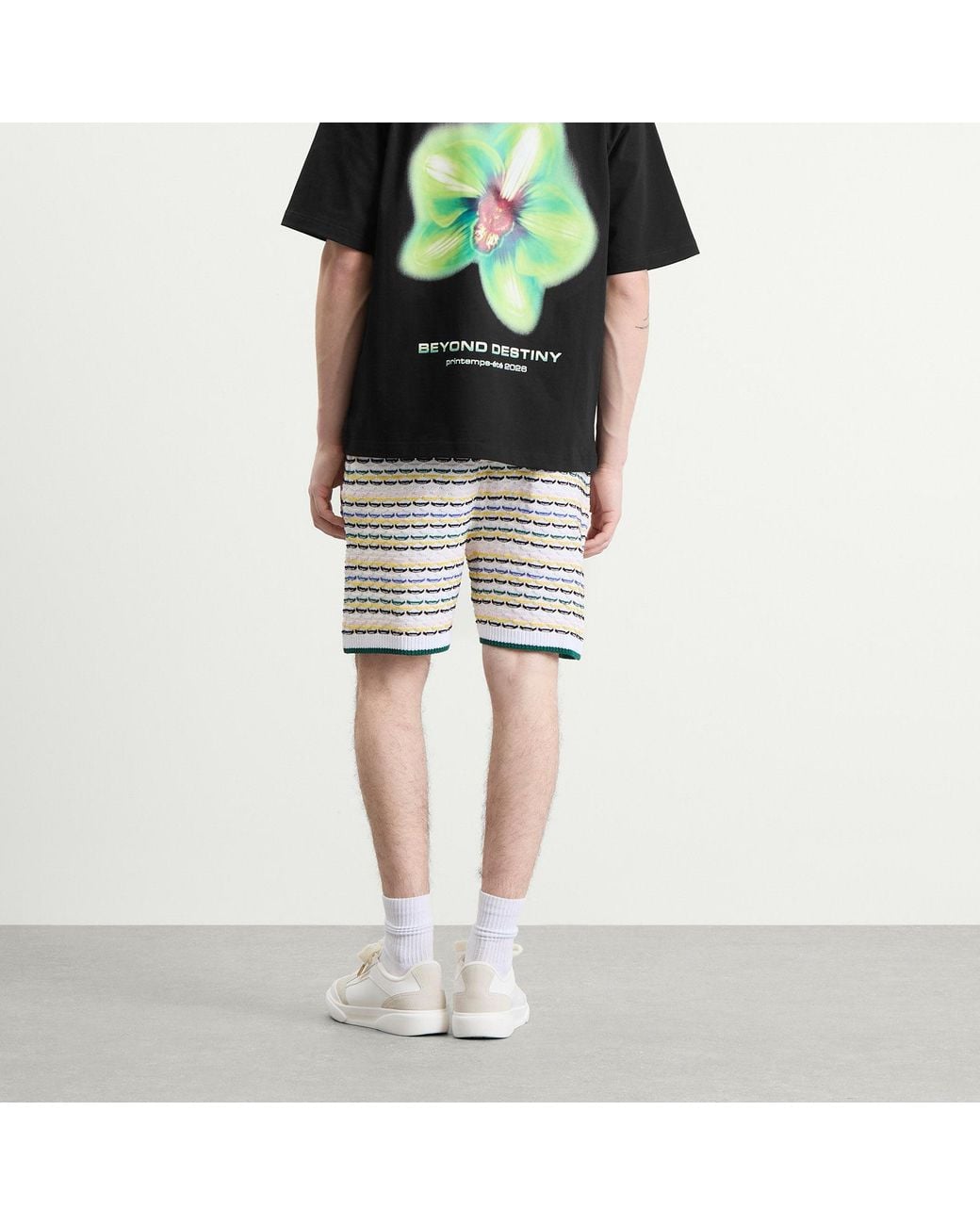 Casablanca White Tuck Stitch Shorts for men