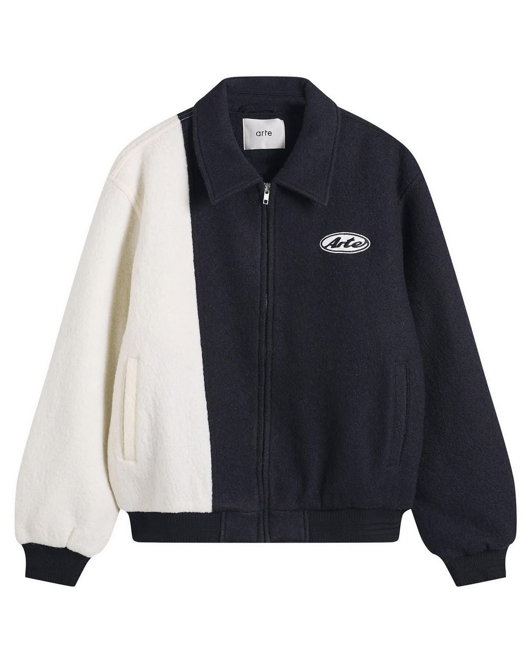 Arte' Blue Wool Varsity Jacket for men