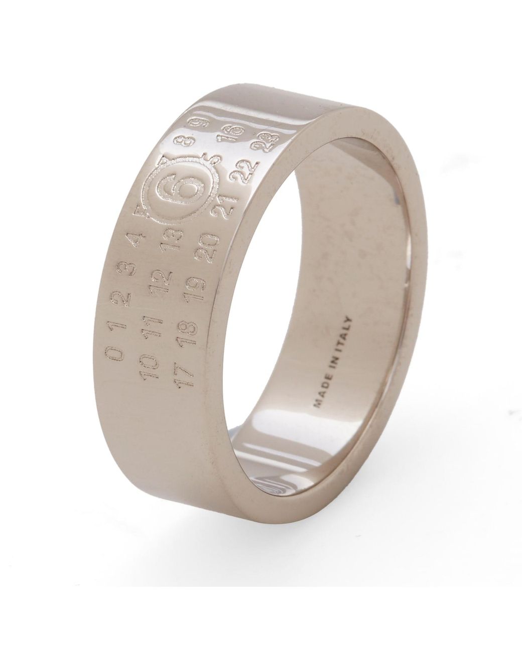 Maison Margiela Gray Mm6 Minimal Logo 8Mm Ring for men