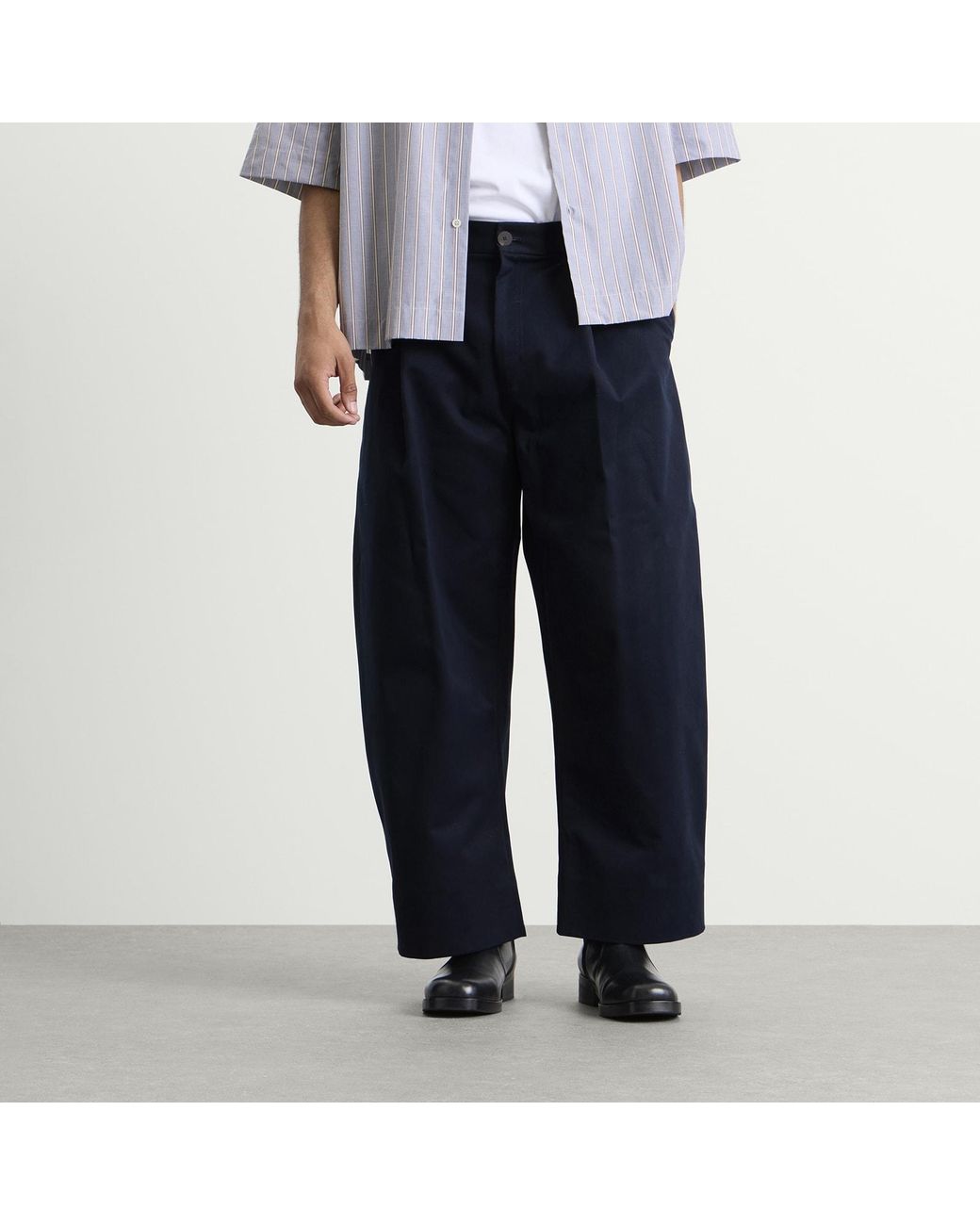 Studio Nicholson Blue Sorte Deep Pleat Volume Pant for men