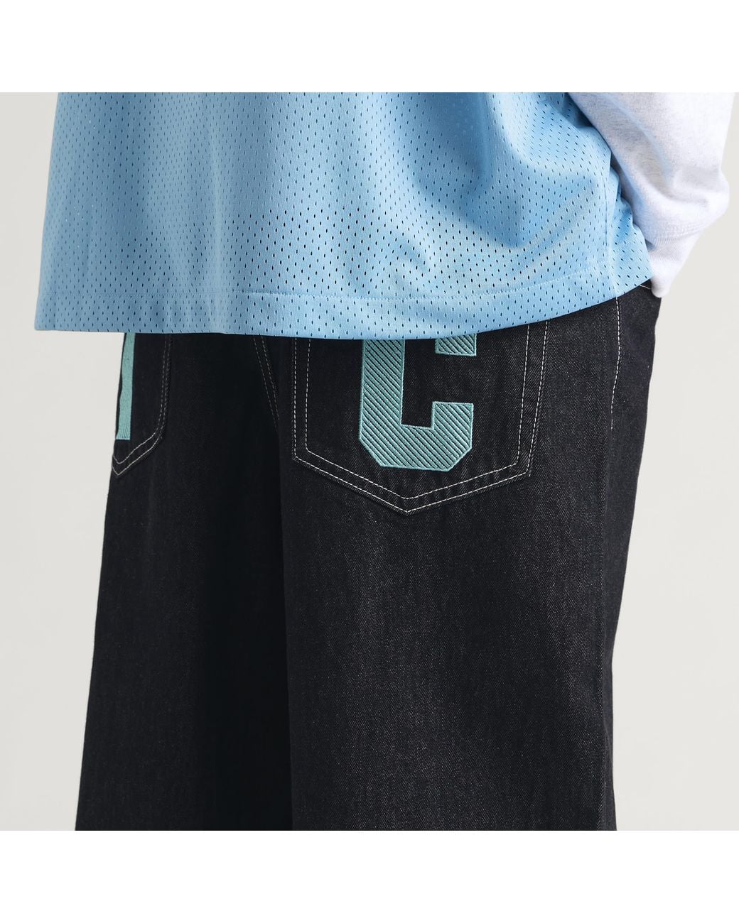 ICECREAM Blue Triple Scoop Running Dog Denim Pants for men