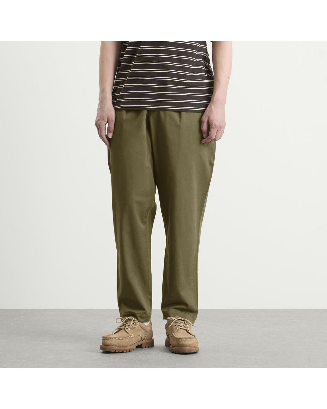 Universal Works Green Twill Pleated Track Pant for men