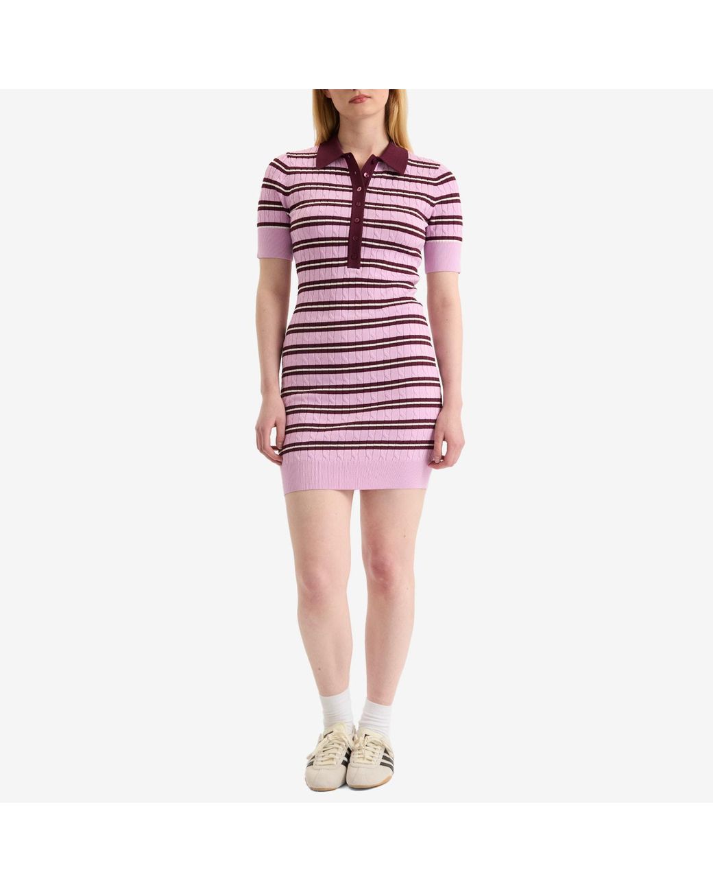 GOOD AMERICAN Red Cable Knit Mini Dress