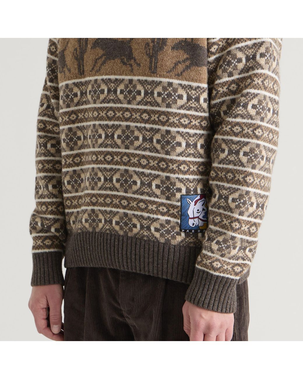 by Parra Brown Cactus Bull Jumper for men