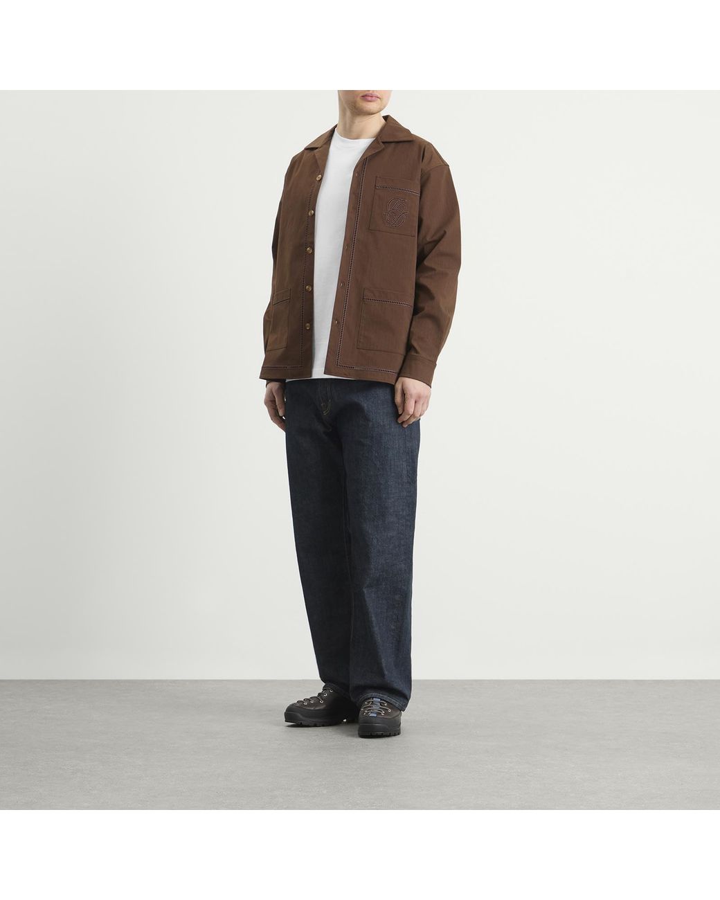 Drole de Monsieur Brown Ladder Shirt for men