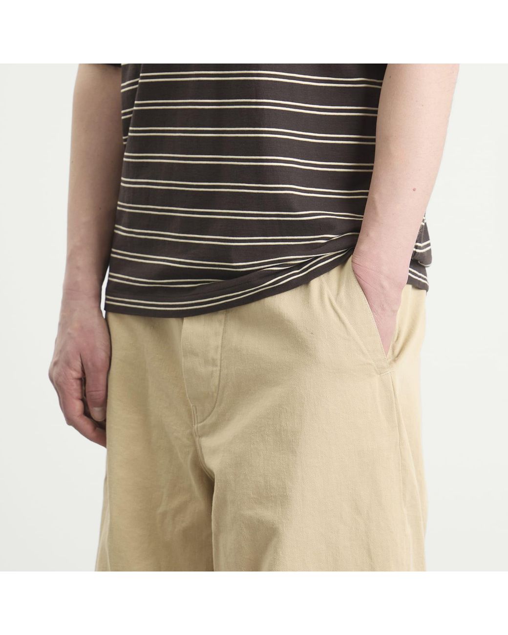 Kaptain Sunshine Natural Cotton Drill Wide Pants for men