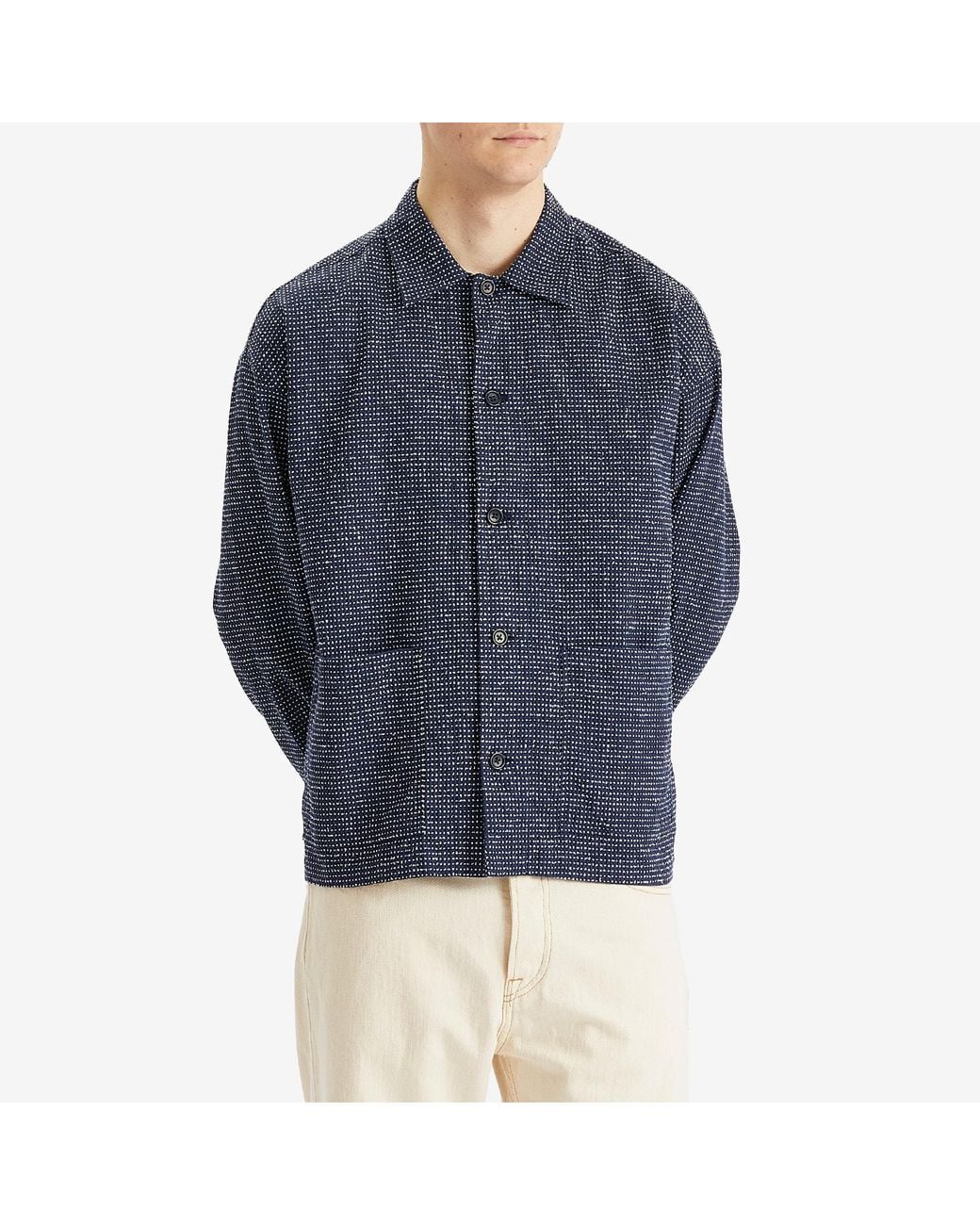 YMC Blue Pj Overshirt for men