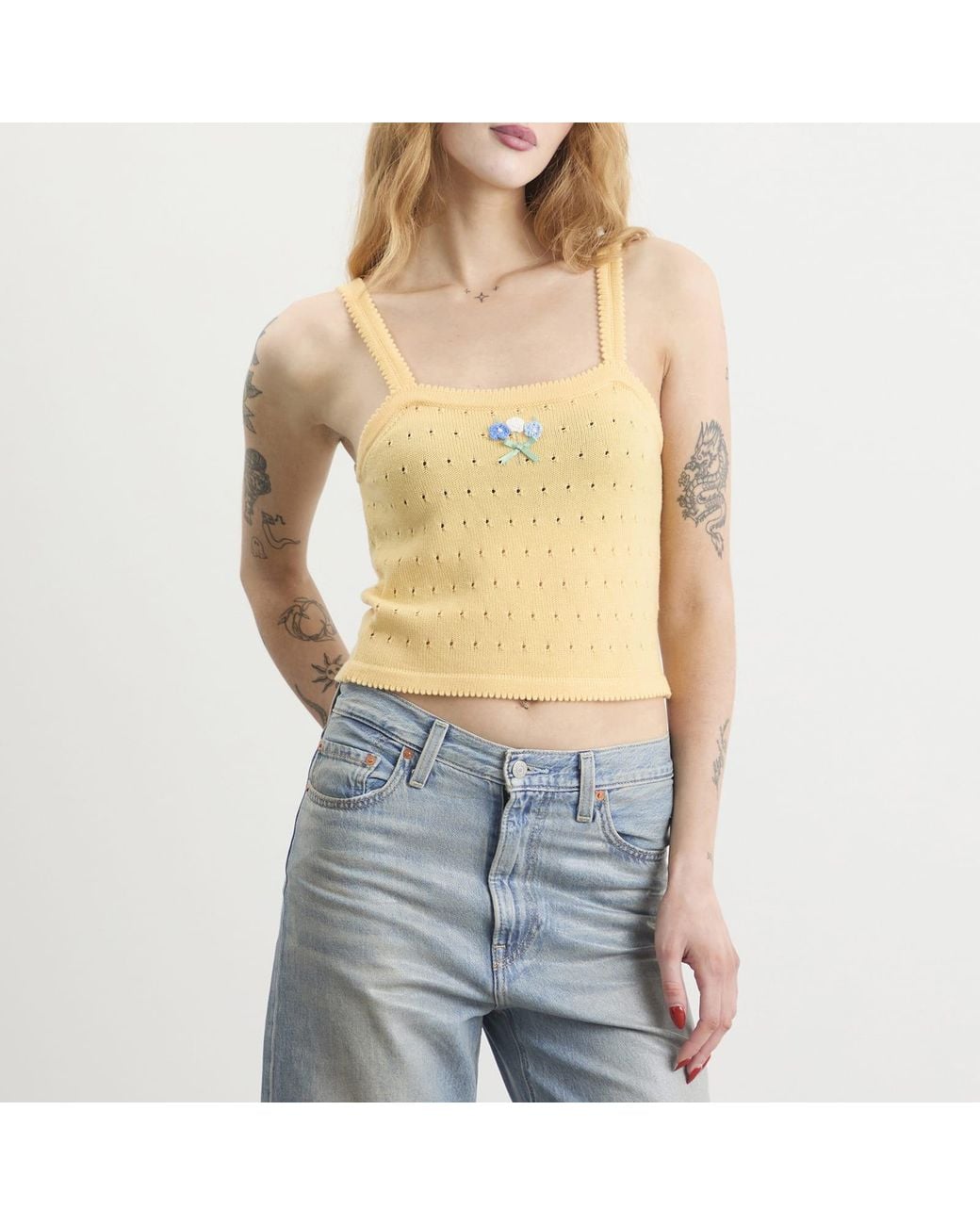 Rixo Yellow Perla Top