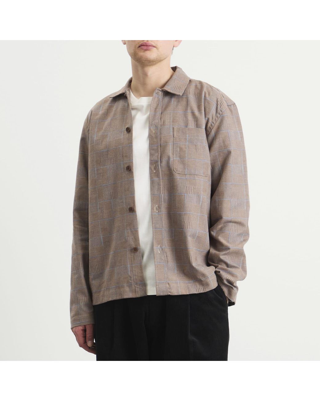Palmes Brown Glen Overshirt for men