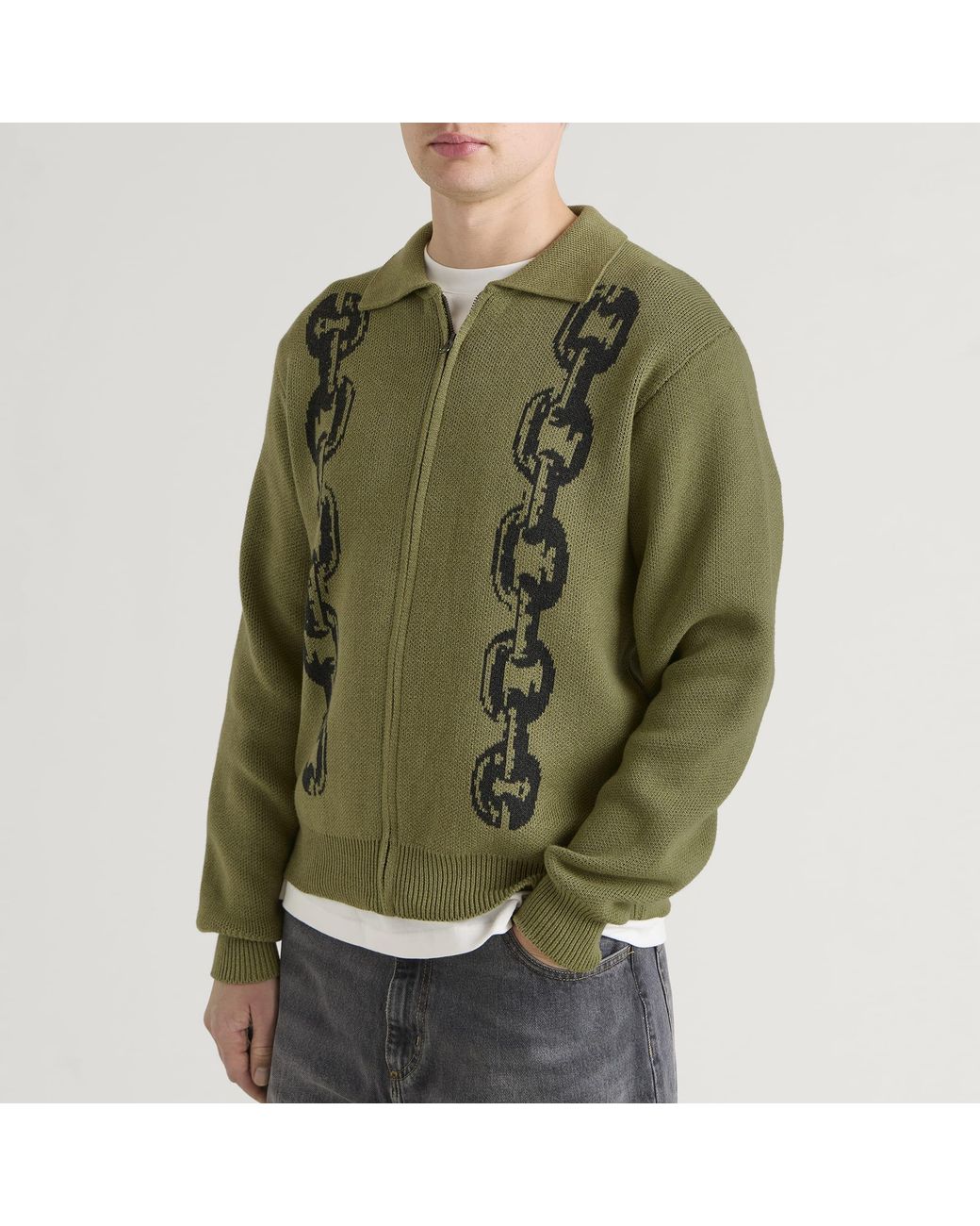 Heresy Green Chain Knit Shirt for men