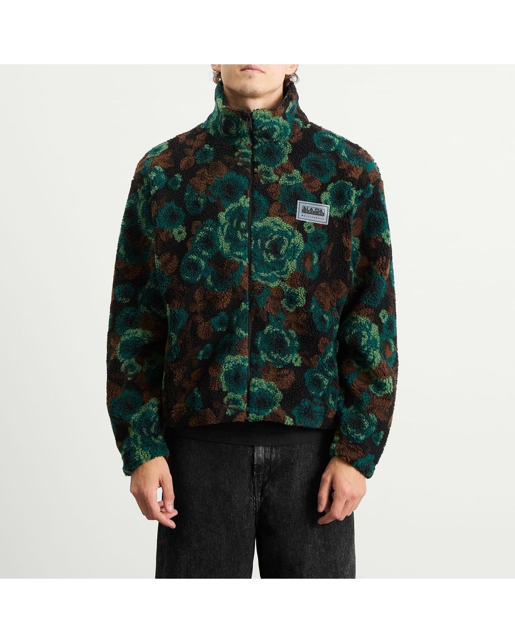 NAPAPIJRI X MARTINE ROSE - フリース ジャケット S Napapijri X Martine Rose Jacquard Fleece Jacket in Green for Men