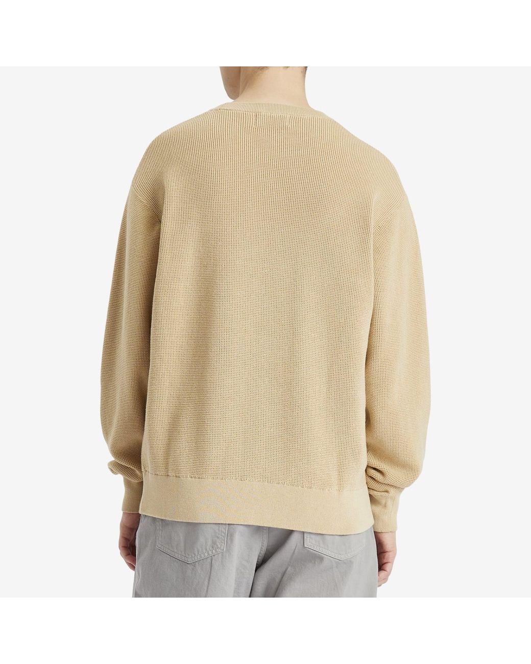 A Bathing Ape Natural College Waffle Crewneck Sweater for men
