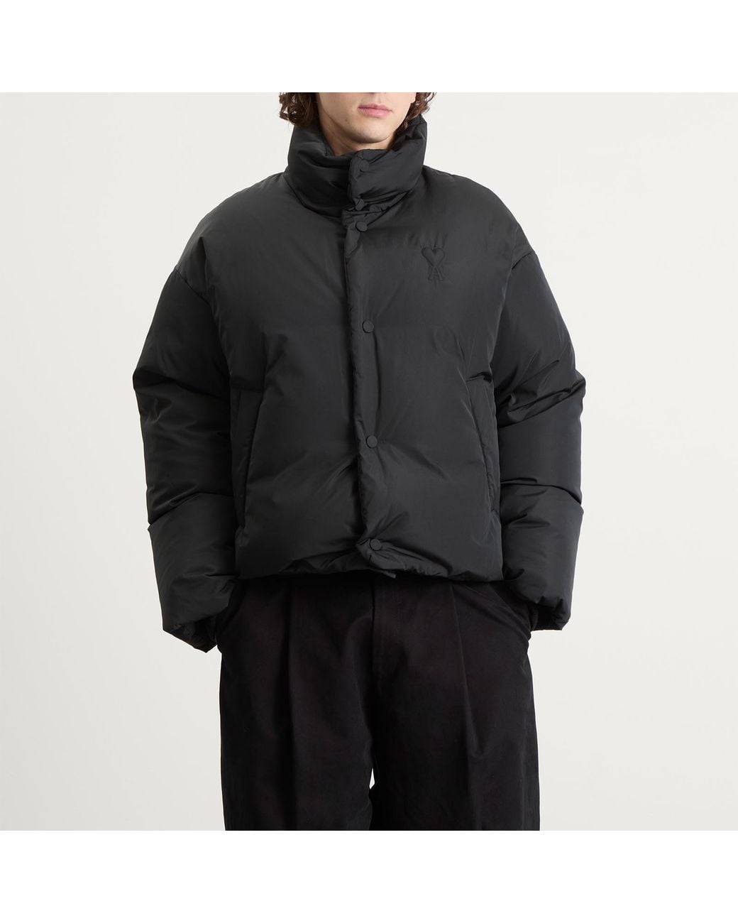AMI Black Technical Taffetas Adc Down Jacket for men
