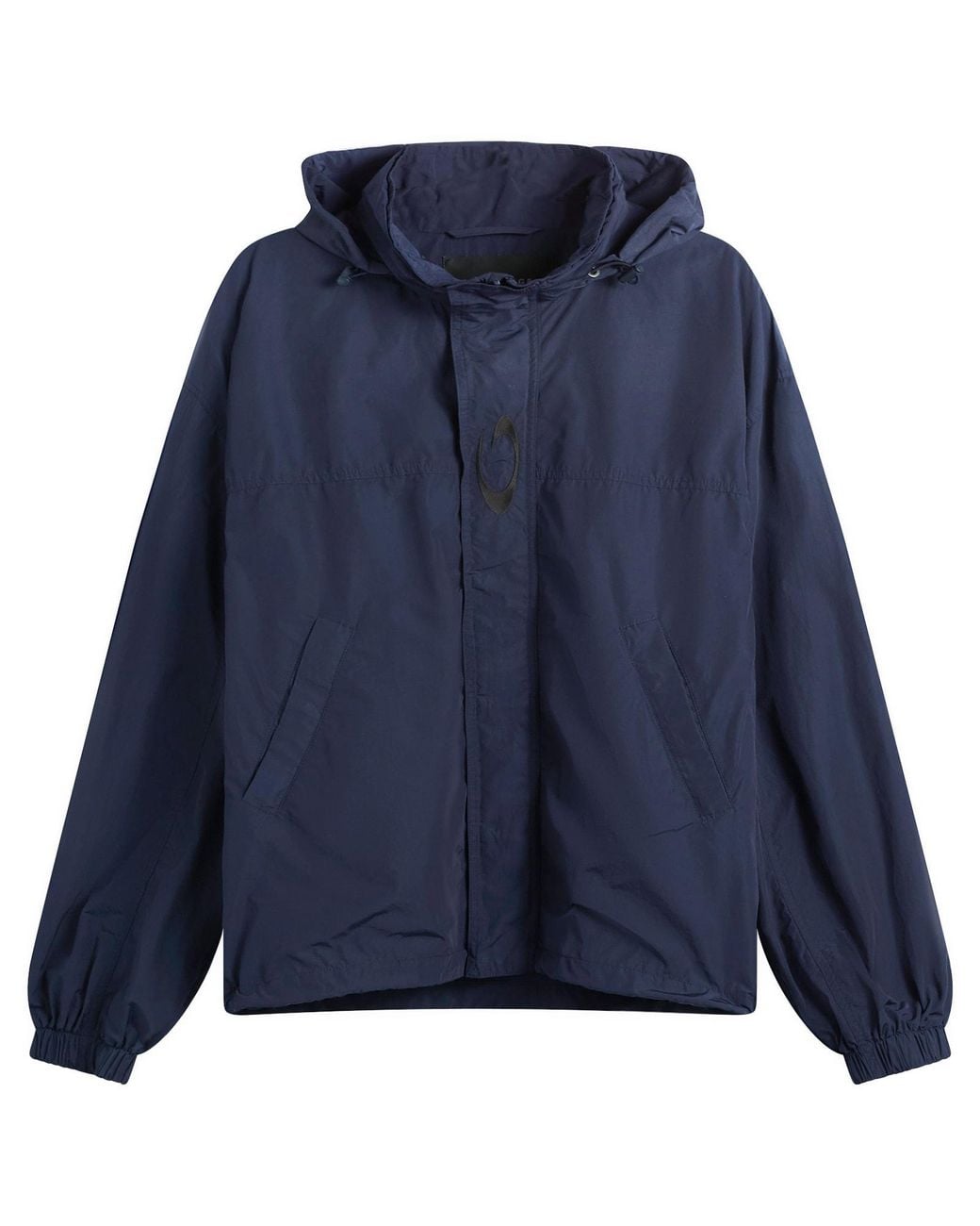 Balenciaga Blue Techno Cotton Hooded Rain Jacket for men