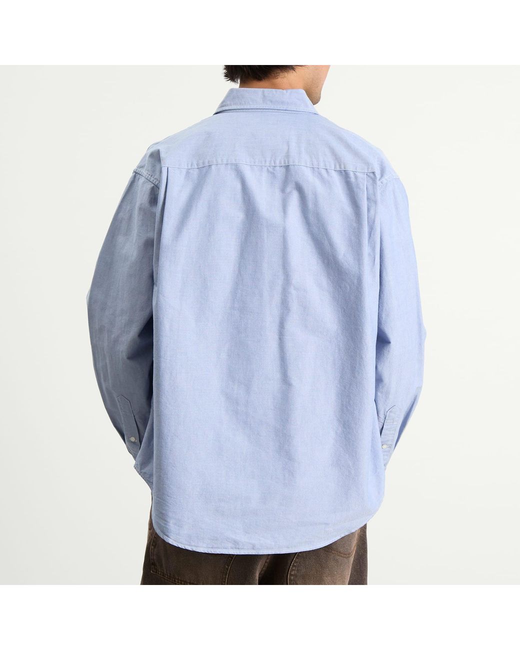 Beams Plus Blue Heavy Oxford Button Down Shirt for men