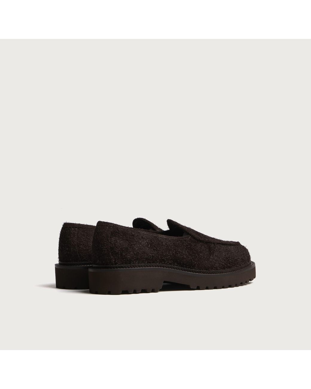 Jacques Soloviere Black Moli Distressed Suede Lug Loafer for men