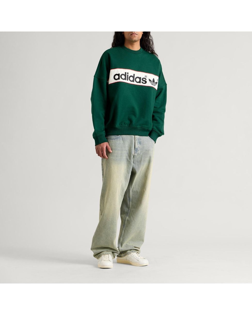 Adidas Green Block Sweatshirt for men