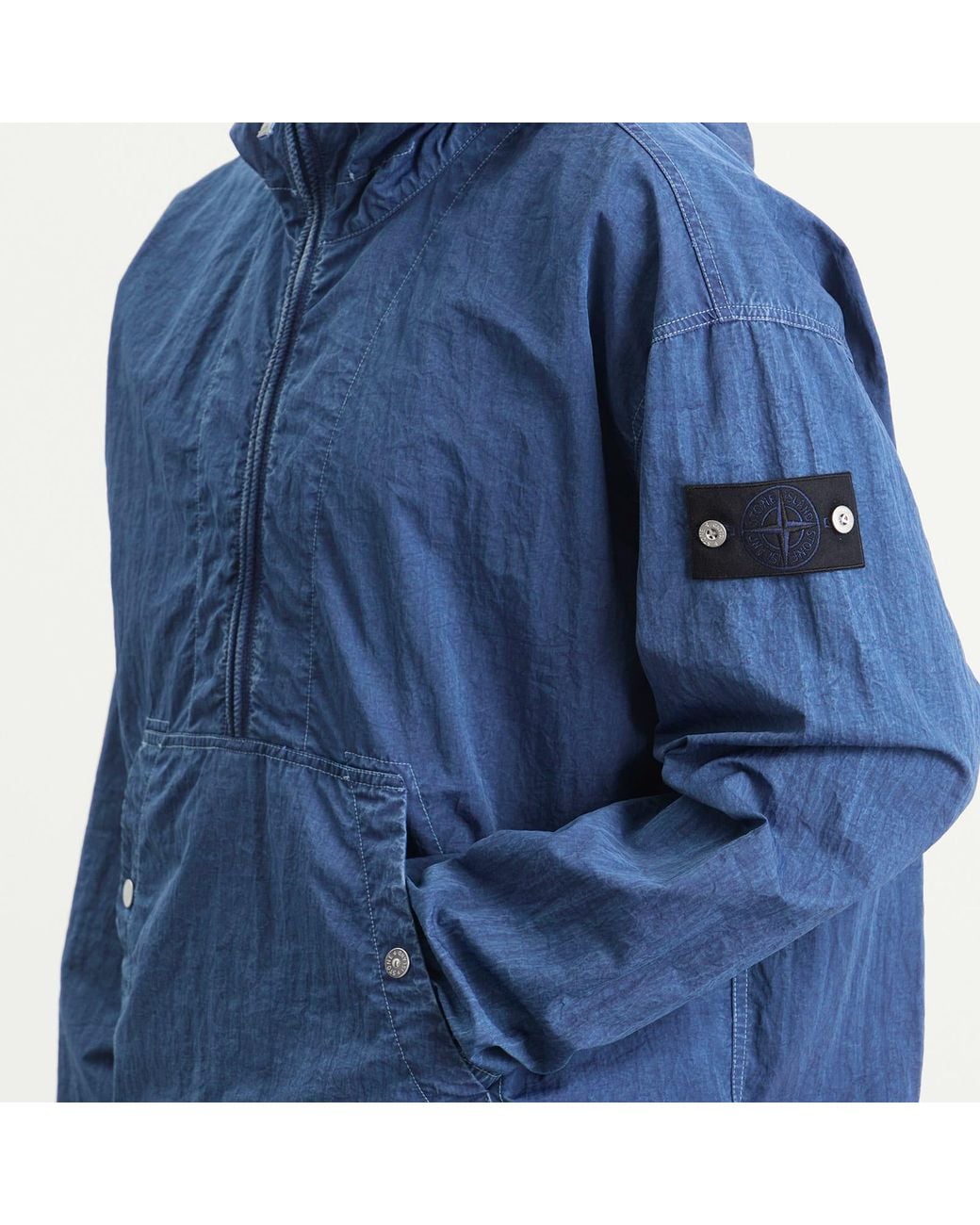 Stone Island Blue Denim Research Nylon-Tc Marmo Parka Jacket for men