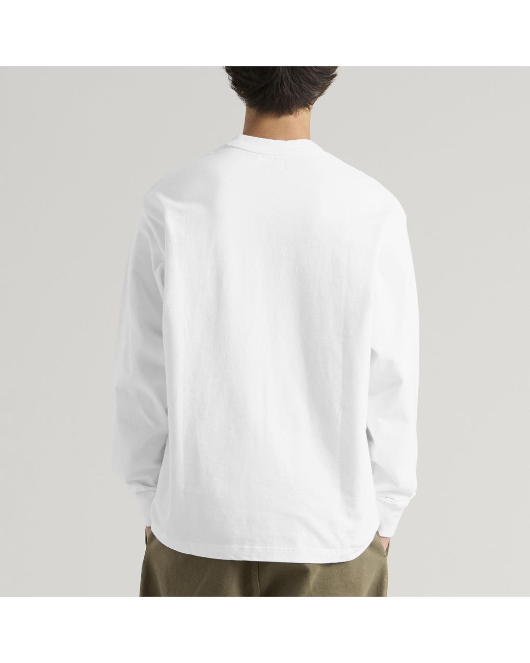 Unlikely Dry Goods White Long Sleeve Team T-Shirt for men