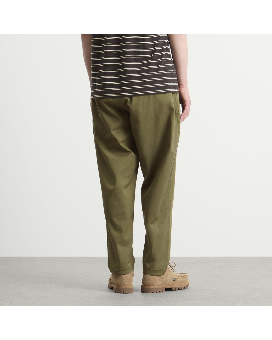 Universal Works Green Twill Pleated Track Pant for men